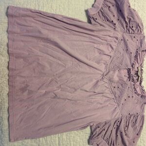 LOFT Lilac Eyelet Women's Blouse